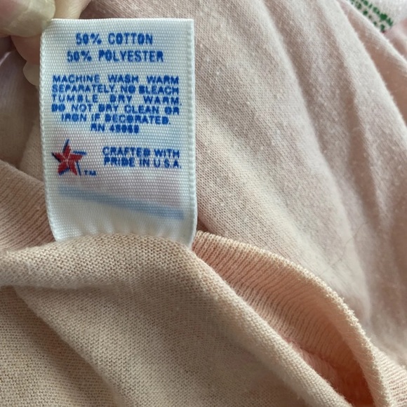 VINTAGE 1980s KAPPA SIGMA SIG LITTLE SISTERS STARDUSTERS PINK KNIT NIGHTSHIRT L - Picture 6 of 6